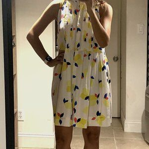 Kate Space White Lemon Print Shirt Dress